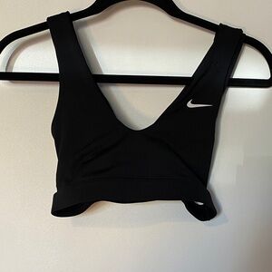 Nike Black V-Back Sports Bra with Swoosh